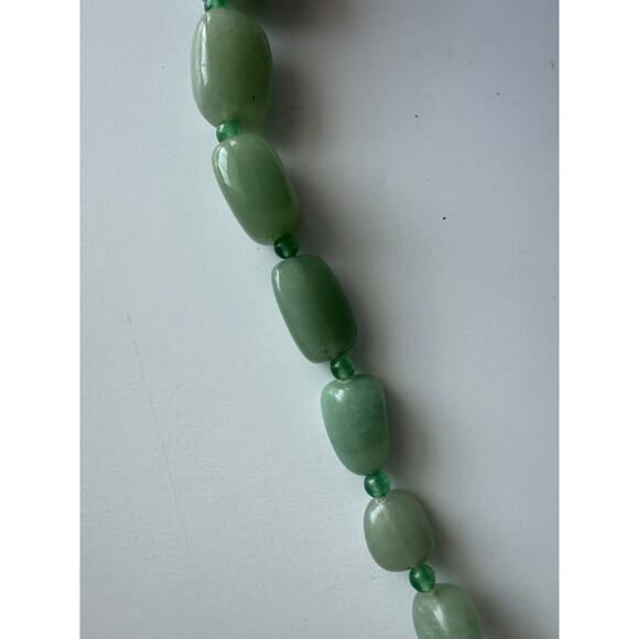 Green Aventurine Chunky Beaded Natural Stone Necklace Boho Earthy Gemstone 18" - Picture 6 of 13